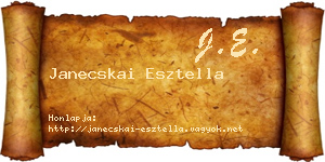 Janecskai Esztella névjegykártya